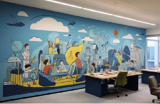 周口办公室墙绘的特点。